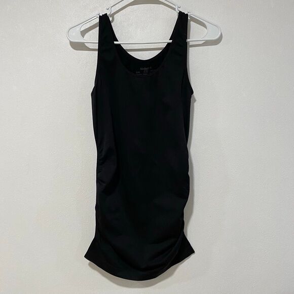 Motherhood Maternity Black Ruched Tank Top Size S/M Stretch Nylon Spandex - Picture 1 of 4